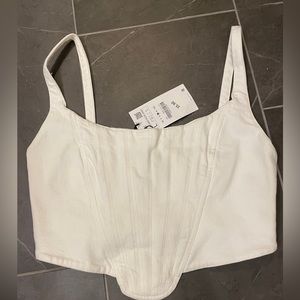 White Zara crop corset top